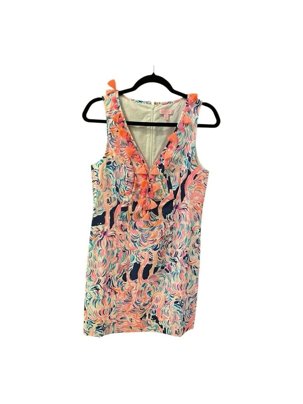 Lilly Pulitzer Cabrey Shift Dress, Pelican Pink Head in the Sand, Size 6.